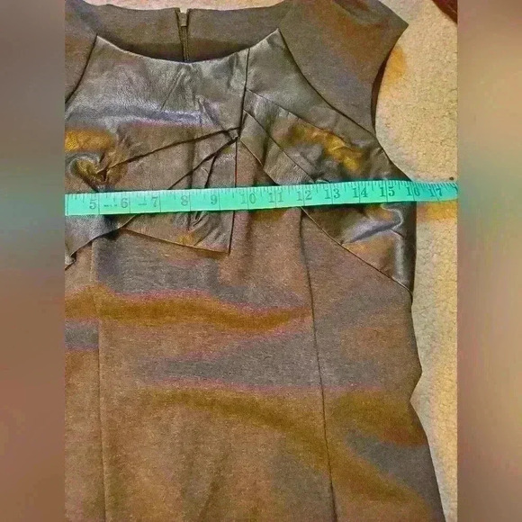 Angel Eyes black sleeveless dress with leather  upper chest. Size 4 - Picture 11 of 12